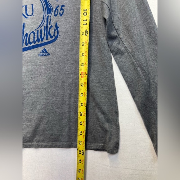 Adidas University of Kansas Jayhawks split back long sleeve T shirt women’s sz L - Picture 4 of 7